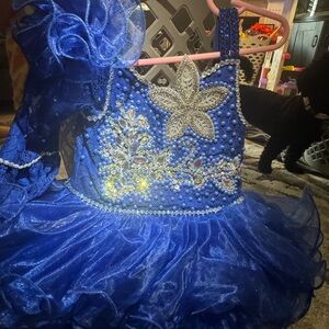 Blue Kids Costume with Floral Embellishments